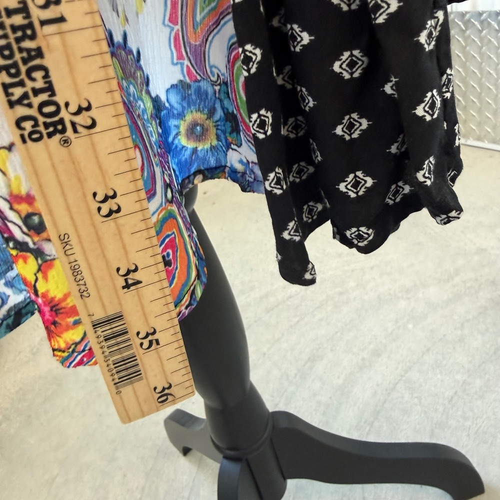 Anthropologie Cyrena Women's M Artsy Shirt Dress Black Multicolor Button Down - Picture 6 of 10